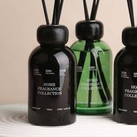 Diffuseur de parfum Witoyou grand format 250 ml, luxe vert et noir, avec bâtonnets et couvercle en bois pour la décoration intérieure