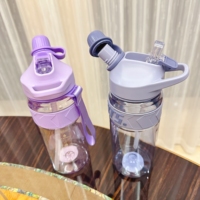 Bouteille d'eau de sport de haute qualité avec bandes de silicone vente en gros double boire