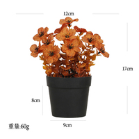 Tanaman Pot Buatan Ramah Lingkungan Kecil dari Plastik Sutra Tulip Bonsai 12x12x17cm untuk Dekorasi Rumah.