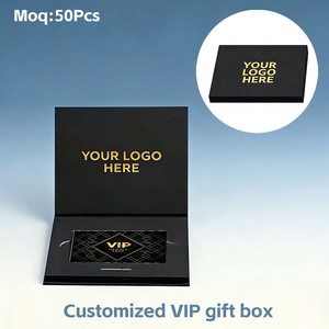 Scatola Regalo Personalizzata Nera e Oro per Carte <span class=keywords><strong>VIP</strong></span> con Scomparto, Scatola Rigida di Lusso in Carta per Carte <span class=keywords><strong>VIP</strong></span> Aziendali, Carte da Gioco e Abbonamenti Premium - Product Image 1