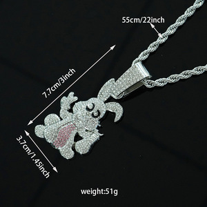 <span class=keywords><strong>Cadena</strong></span> Cubana Hiphop de 15mm con Colgante de Conejo, Chapada en Oro y <span class=keywords><strong>Plata</strong></span>, de 18/20/22/24 Pulgadas, Collares de Moda para <span class=keywords><strong>Hombre</strong></span> y Mujer, Joyería Gargantilla - Product Image 3