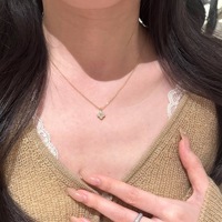 Collier pendentif fleur en argent sterling S925 plaqué or de haute qualité, trèfle à quatre feuilles porte-bonheur, tendance, zircon, chaîne claviculaire