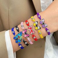 Promotion : Bracelet Papillon en Émail Coloré, Tressé à la Main, Nœud Ajustable, pour Amitié, Couple et Femme