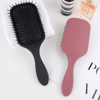 Brosse à cheveux démêlante avec Logo personnalisé, brosse à cheveux en Nylon, poils de sanglier épais, humide et sec