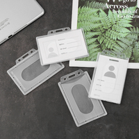 Porte-badge en plastique transparent à pression, sans fermeture, pour cartes d'identité, fournitures de bureau et scolaires, moins de 2 pouces, prix d'usine, OEM