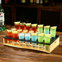 Verre à shot cylindrique droit sans plomb à base épaisse pour spiritueux, whisky, vodka, sublimation, 25ml, 45ml, 65ml