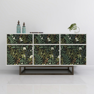 Papel Tapiz Autoadhesivo Removible de Vinilo con Diseño Personalizado de Helechos del Bosque, Calcomanía Botánica Oscura para Pared Decorativa y Renovación de Muebles - Product Image 5