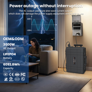 Centrale Elettrica Portatile Nera o <span class=keywords><strong>Verde</strong></span> ad Alta Capacità con Pannelli Solari 3000W 6092.8Wh, Generatore Solare per il Soccorso in Stagione Tifonica - Product Image 1