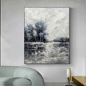 100% toile de <span class=keywords><strong>paysage</strong></span> moderne de haute qualité peinte à la main en <span class=keywords><strong>noir</strong></span> <span class=keywords><strong>et</strong></span> <span class=keywords><strong>blanc</strong></span> pour la décoration de la maison - Product Image 2