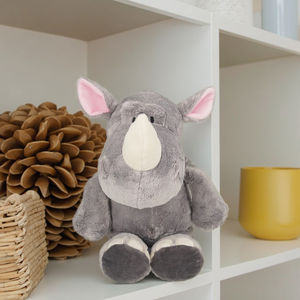 Juguete de peluche de rinoceronte Unisex, nuevo, súper suave, personalizado, animales de peluche, relleno de algodón PP, regalo de cumpleaños para niños - Product Image 3