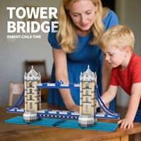 Kit de Modelo Arquitectónico de Plástico Personalizado al por Mayor, Juguete Educativo de Construcción, Juego de Bloques de Construcción de las Torres Gémeas de Londres