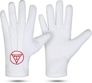Gants Maçonniques Uzair Umair Grand Maître, 100% Coton Écologique, Séchage Rapide, Respirants, pour la Loge Rouge, Utilisation Quatre Saisons - Product Image 3