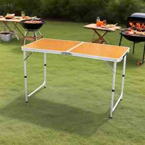 Table de pique-nique pliante moderne en aluminium pour extérieur, hauteur réglable, mobilier léger pour patio, balcon, jardin, salon, événements - Product Image 1