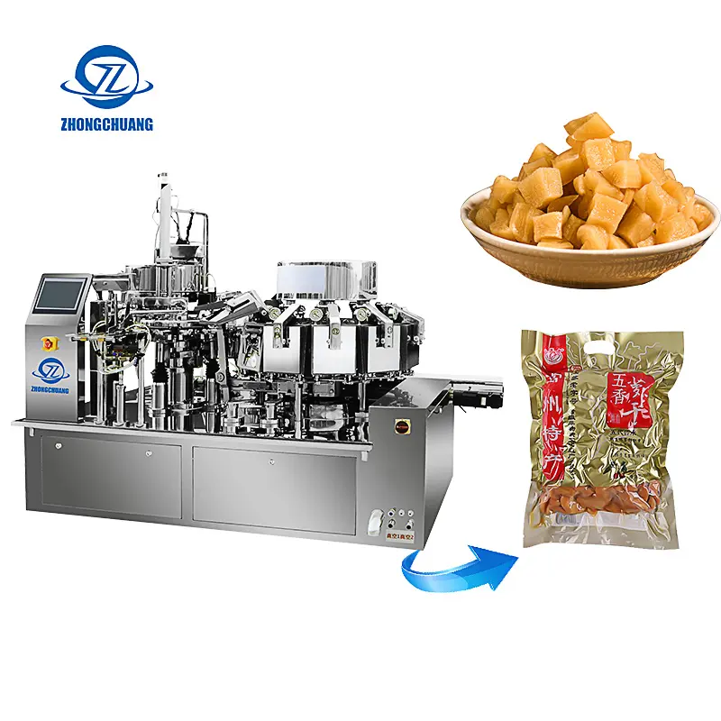 High Quality Continuous Cabinet Type Preservation Sealer Dry Food Egg Small Fish Vegetable Automatic Vacuum Packing Machine