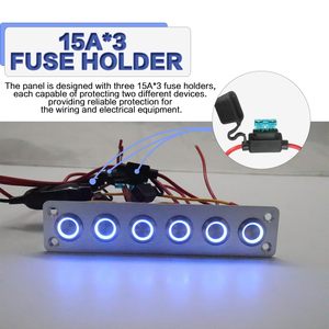 6-gang Marine RV thuyền Caravan du thuyền Led chuyển đổi ánh sáng bảng điều chỉnh không thấm nước <span class=keywords><strong>push</strong></span> <span class=keywords><strong>button</strong></span> với nút màu đỏ Max điện áp 12V Max hiện tại - Product Image 5