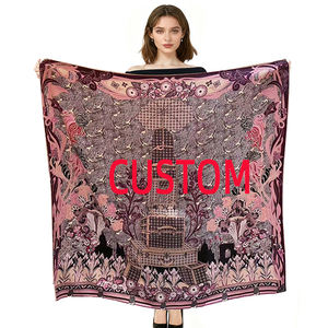 <span class=keywords><strong>Foulard</strong></span> Quadrato in Seta Satinata 100% con Stampa Digitale Personalizzata, Logo su Misura <span class=keywords><strong>e</strong></span> Design alla Moda - Product Image 1