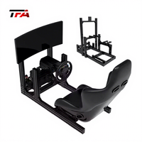 de conducción de coche con soporte de monitor único, kit de simulación de carreras de extrusión de aluminio negro, 4080