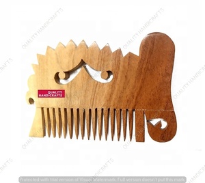 Peine de pelo de madera de alta calidad ecológico con diseño de elefante, logotipo personalizado, artesanía de calidad india, barbas para hombres - Product Image 2