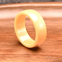 Anneau en céramique pour femmes, 8 mm, coloré, tendance, lisse, design simple, rose/blanc/jaune/bleu, bijoux élégants et raffinés