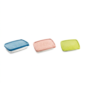 Boîte à lunch FUN FOOD en acier inoxydable, rectangulaire, avec couvercle vert, portable, anti-fuite, à un seul niveau, 1 compartiment, empilable - Product Image 3