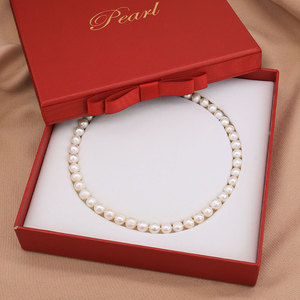 Set di gioielli in argento 925 pregiato <span class=keywords><strong>per</strong></span> <span class=keywords><strong>la</strong></span> <span class=keywords><strong>festa</strong></span> <span class=keywords><strong>della</strong></span> <span class=keywords><strong>mamma</strong></span> <span class=keywords><strong>collana</strong></span> di perle regalo set di 8-9mm <span class=keywords><strong>collana</strong></span> di perle d'acqua dolce bianco naturale da donna - Product Image 2