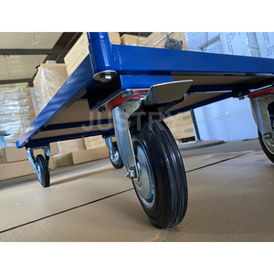 Carro de plataforma móvil para transporte Carro de mano de 300kg Carro de camión de plataforma de cubierta de madera con encuadernación de acero - Product Image 5