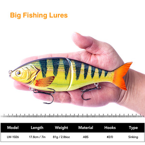 17.8cm 81g naufrage Glide appât 2 segments articulé <span class=keywords><strong>leurre</strong></span> de <span class=keywords><strong>pêche</strong></span> grand jeu planeur alose nageur <span class=keywords><strong>pour</strong></span> brochet bar musqué Wobbler Jerkbait - Product Image 3