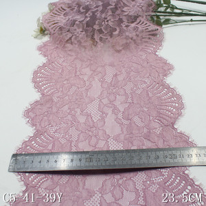Stretchy Chantilly ren đỏ 23cm màu tím đàn hồi lưới hoa pháp lông mi LCE TRIM vải cho phụ nữ áo ngực đồ lót <span class=keywords><strong>2025</strong></span> - Product Image 3