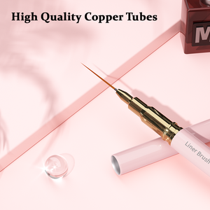 Abd sıcak satış toptan 4/8/12/20/25mm özelleştirilmiş saç naylon/Kolinsky astar fırçalar pembe şerit detay ince astar tırnak resim fırçası - Product Image 4