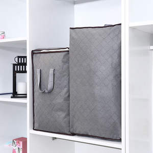 Grand conteneur en tissu Non tissé pour la maison, sac de rangement sous le lit, organisateur pour vêtements de couette - Product Image 4