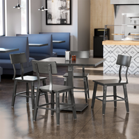 Tables et chaises de restauration rapide de style design industriel tout en couleur grise pour restaurants