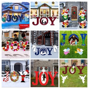 Décoration <span class=keywords><strong>de</strong></span> jardin <span class=keywords><strong>de</strong></span> <span class=keywords><strong>Noël</strong></span> avec nœud papillon, décorations bonbons menthe et piquets, panneau <span class=keywords><strong>extérieur</strong></span> pour pelouse et jardin, non toxique - Product Image 4
