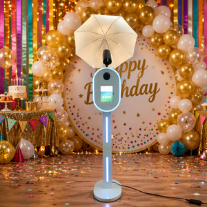 เครื่องถ่ายรูปทรงวงรีพร้อมแฟลชกล้อง ไฟวงแหวน LED และเครื่องพิมพ์ สำหรับงานแต่งงาน งานปาร์ตี้ งานอีเว้นท์ให้เช่า HY-DSLR03/IPB รองรับการใช้งานหลากหลาย - Product Image 1