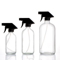 Botol semprot rambut kaca silinder kustom 500ml kemasan kosong warna-warni dengan penyemprot pompa permukaan cetak layar Logo