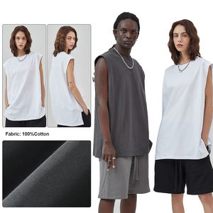 Logotipo personalizado 100% algodón transpirable camiseta sin mangas al por mayor 250 gramos hombres chaleco - Product Image 3