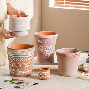 <span class=keywords><strong>Pot</strong></span> de fleurs <span class=keywords><strong>en</strong></span> céramique respirant rouge terre cuite pour plantes succulentes et verdure, jardinière artistique de style romain vintage pour cour, fabriqué <span class=keywords><strong>en</strong></span> Chine - Product Image 2