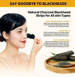 नाक के छिद्रों के लिए नाक के छिद्रों के लिए नाक चिपकने वाले पैच के लिए चारकोल रिमूवर ब्लैकहेड स्ट्रिप्स - Product Image 5