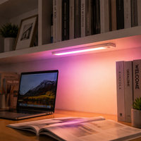 Lampe de bureau à piles moderne de 30 cm, 1500 mAh, LED, magnétique, rechargeable par USB, avec détecteur de mouvement, vente en gros d'usine