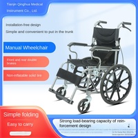 Silla de ruedas ligera plegable manual de 16 pulgadas al por mayor, Scooter portátil sencillo para ancianos y discapacitados, fácil de usar