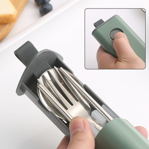 Portable Price Reusable Stainless Steel 304 Silverware Camping Cutlery <b>Set</b> 3PCS With Box <b>Flatware</b> <b>Set</b> in Travel Spoon and Fork - Product Image 4