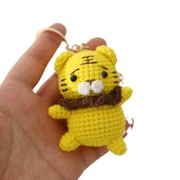 Porte-clés animal en crochet fait main, amigurumi kawaii, breloque mignonne pour sac, cadeau pour filles
