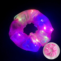 Coleteros de malla LED luminosos, coloridos, con múltiples modos de luz, para mujeres y niñas, accesorios para el cabello de neón para fiestas, duraderos y de gran venta.