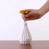 Insieme nordico del regalo della decorazione del vaso di ceramica glassato bianco creativo semplice all'ingrosso della fabbrica