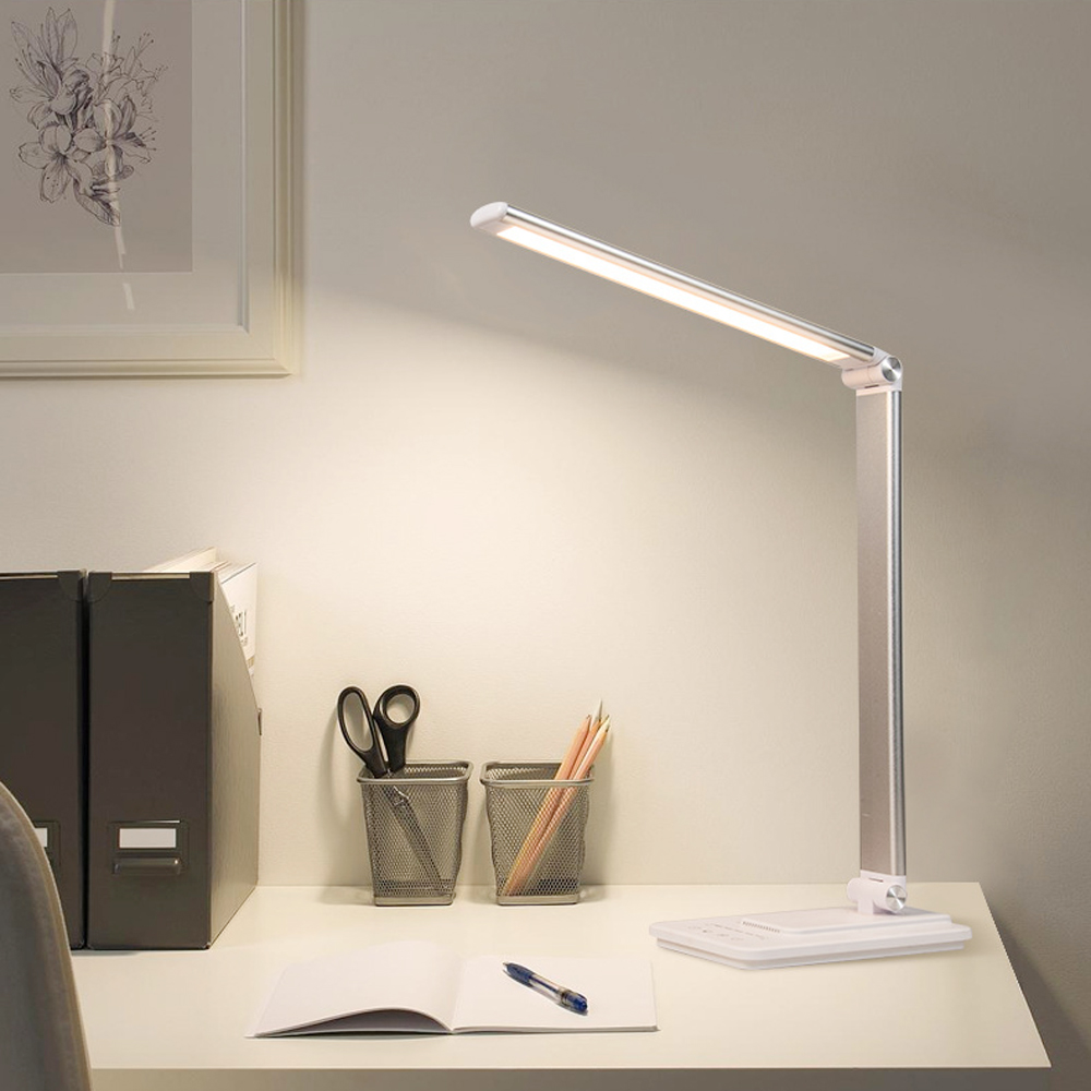 Lampe de bureau à LED à commande tactile USB pour les yeux avec 5 modes d'éclairage 5 lampes de lecture LED à niveau de luminosité