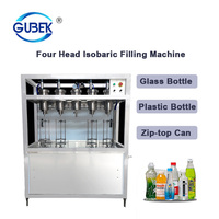 Machine de remplissage pour bouteilles en verre, 4 têtes pour boissons carbonées, soda, flux, bière