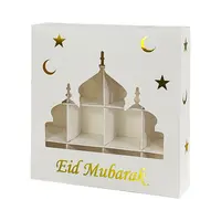 Benutzer definiert mit Fenster Gebäck Gold Eid Mubarak Kinder bevorzugen große Keks Keks Runde Macaron Verpackungs box für Lebensmittel und Gebäck