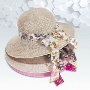 New Style Raffia Ladies Fishing Sun Visor Summer <b>Hats</b> Women Raffia <b>Straw</b> Beach <b>Hat</b> Ribbon - Product Image 1