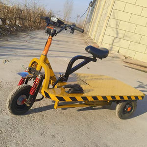 Platte wagen gereedschapslogistiek elektrisch magazijn vierwiel <span class=keywords><strong>pallet</strong></span> vrachtmagazijn platformkar - Product Image 4