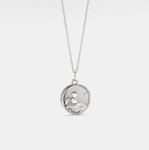Perimade <span class=keywords><strong>Petit</strong></span> <span class=keywords><strong>Prince</strong></span> Médaillon Collier Étanche Photo Photo Médaillon Charme Argent Plaqué Bijoux À La Mode Meilleur Ami Cadeau - Product Image 3