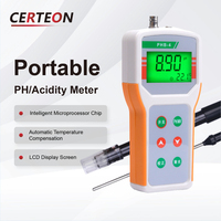 Medidor de pH portátil digital con batería y compensación térmica para aguas residuales